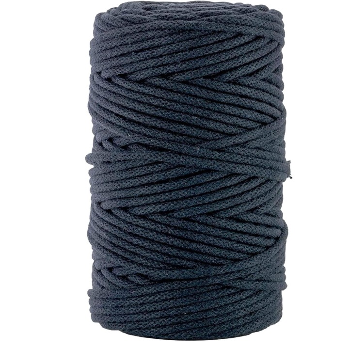 Makramé zsinór, Netuno, Pamut, 3 mm, 100 m, Sötét sötétkék
