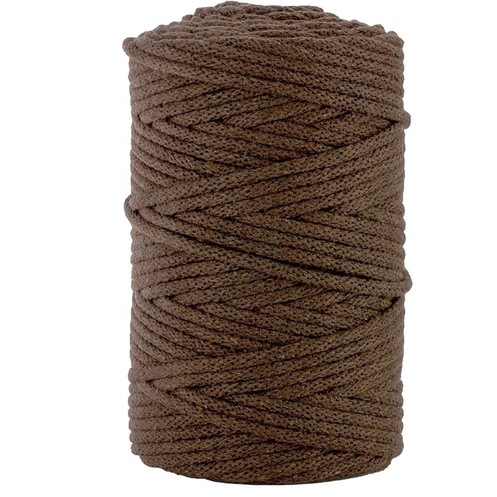 Makramé zsinór, Netuno, Pamut, 3 mm, 100 m, Barna