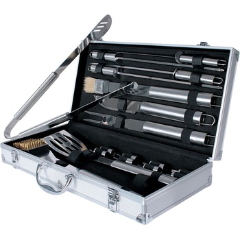 Set ustensile gratar inox 10 ps. in geanta aluminiu, Zilan-Tools ZLN11842 Set ustensile gratar inox 10 ps. in geanta aluminiu, Zilan-Tools ZLN11842