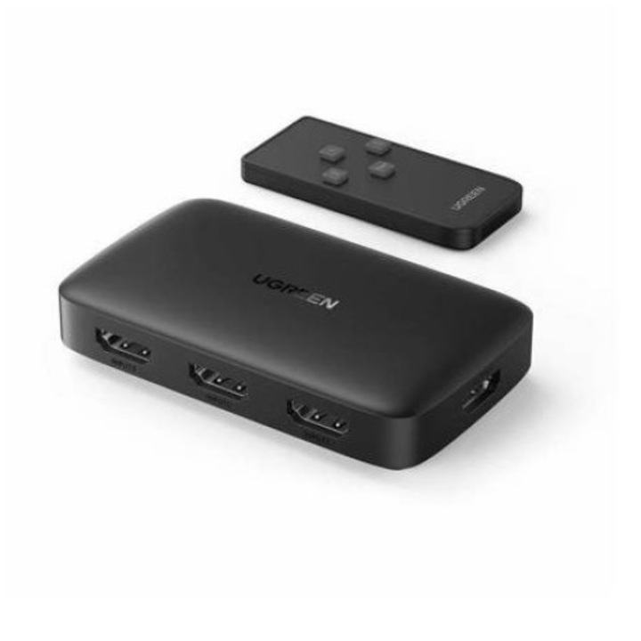 Ugreen HDMI Switch / elosztó CM332 3in1 HDMI 1.4 4K 30 Hz fekete