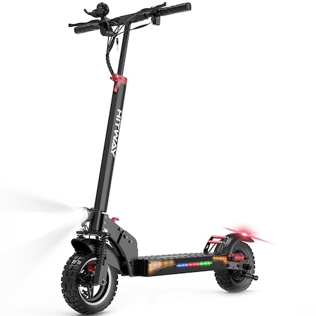 Trotineta electrica pliabila, Hitway, Aliaj aluminiu, 10 inci, 800W, baterie 14Ah, Cu ecran LCD, Negru