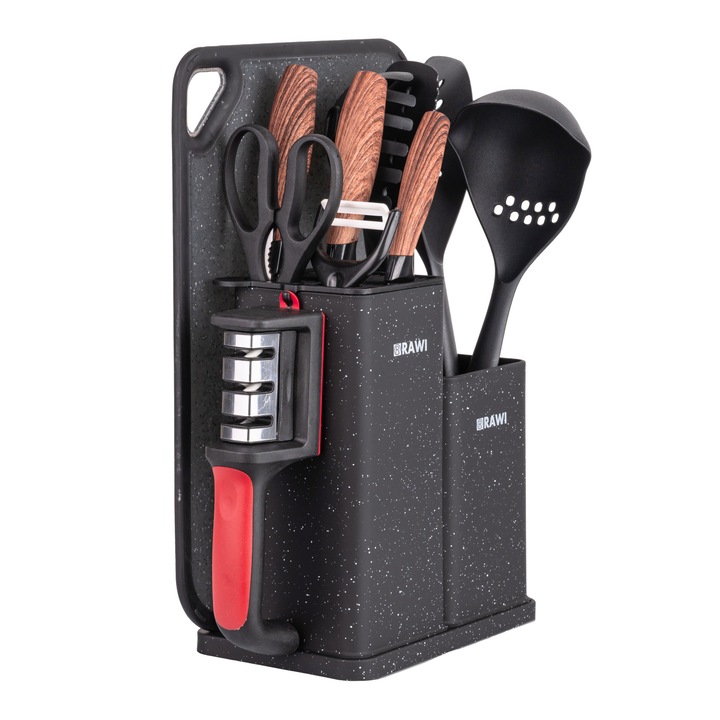 Комплект 10 кухненски прибора със стойка RAWI-7878W