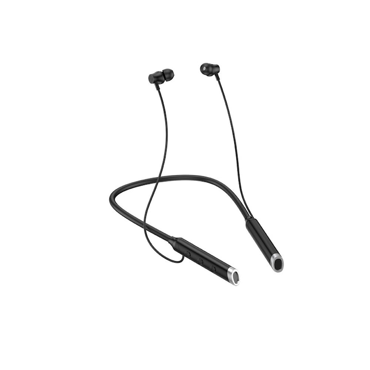 Безжични слушалки за бягане, 130 mAh, Bluetooth 5.0, 5-10 м, IPX3, 8 часа възпроизвеждане, черни