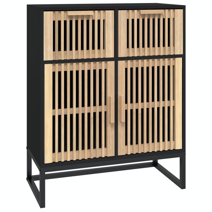 Servanta vidaXL, negru, 60x30x75 cm, lemn prelucrat, 15.9 kg