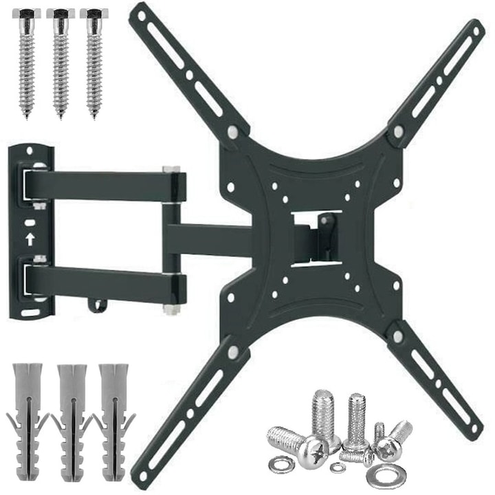 Suport de Perete Pentru Televizor, 32"-55", Full Motion, Negru