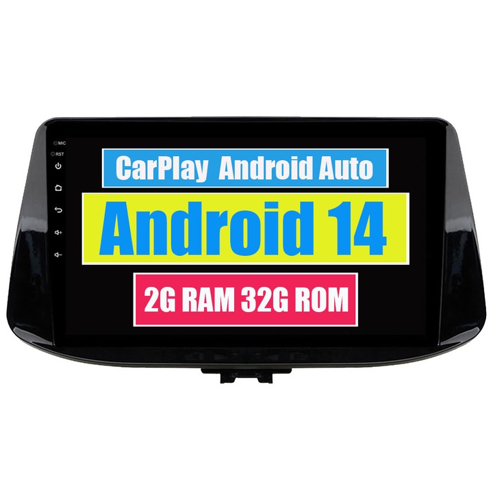 Navigatie GPS pentru Hyundai I30 Elantra GT 2017 2018 CarPlay Android Auto Stereo Radio Bluetooth 2GB RAM, 32GB ROM