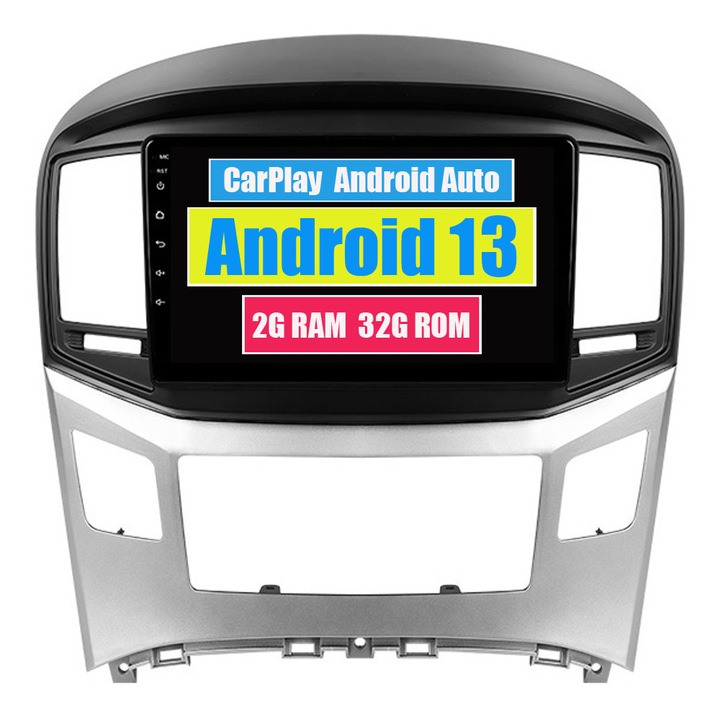 Navigatie GPS pentru Hyundai H1 2 Starex 2017 2018 CarPlay Android Auto Stereo Radio Bluetooth 2GB RAM, 32GB ROM