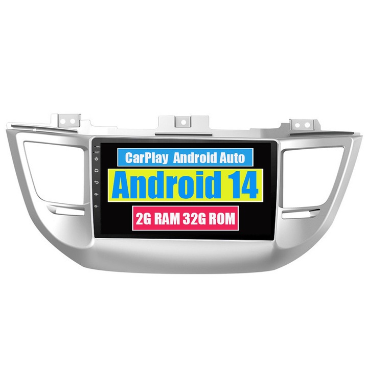 Navigatie GPS pentru Hyundai Tucson IX35 2016 2017 CarPlay Android Auto Stereo Radio Bluetooth 2GB RAM, 32GB ROM