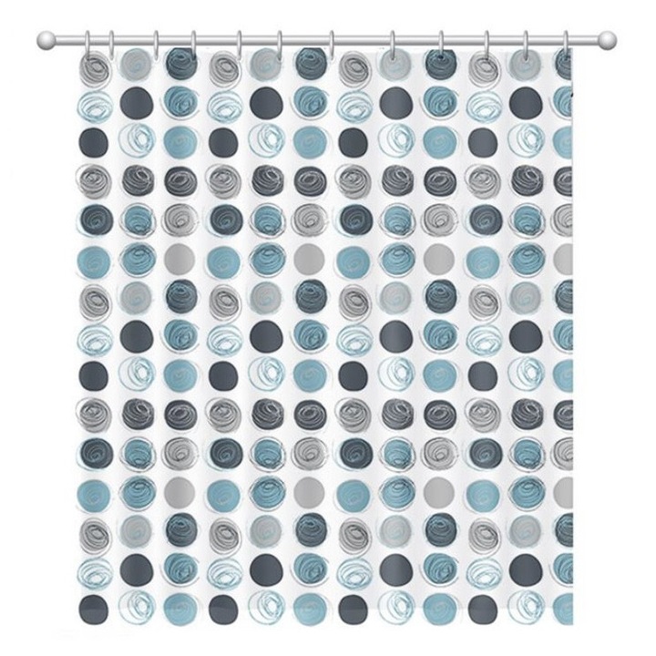 Perdea dus alba cu cercuri colorate, 180x180cm