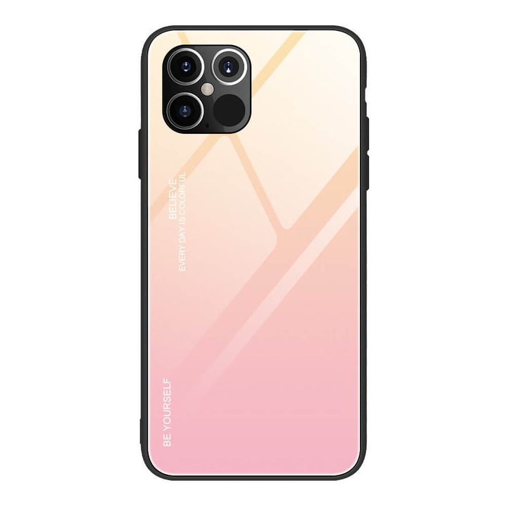 iPhone 12 Pro Max tok, üveg, Matrix, rózsaszín