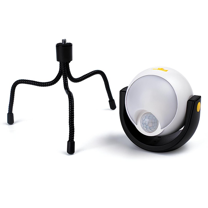 Hordozható lámpa LED-es mozgásérzékelővel, YWX, flexibilis állványtalp mágneses opcióval - beltéri/kültéri