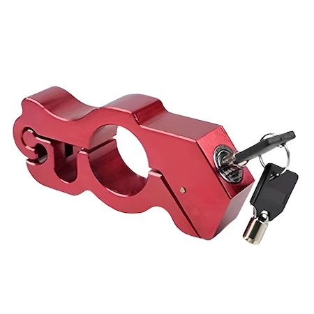 Lacat antifurt motocicleta, sundiguer, altele de aluminiu, 2 chei, rosu