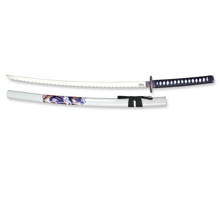 Sabie Katana Samurai, Otel carbon, Stativ Decor, Teaca, Lungime 97cm, Tole 10 Imperial 31920