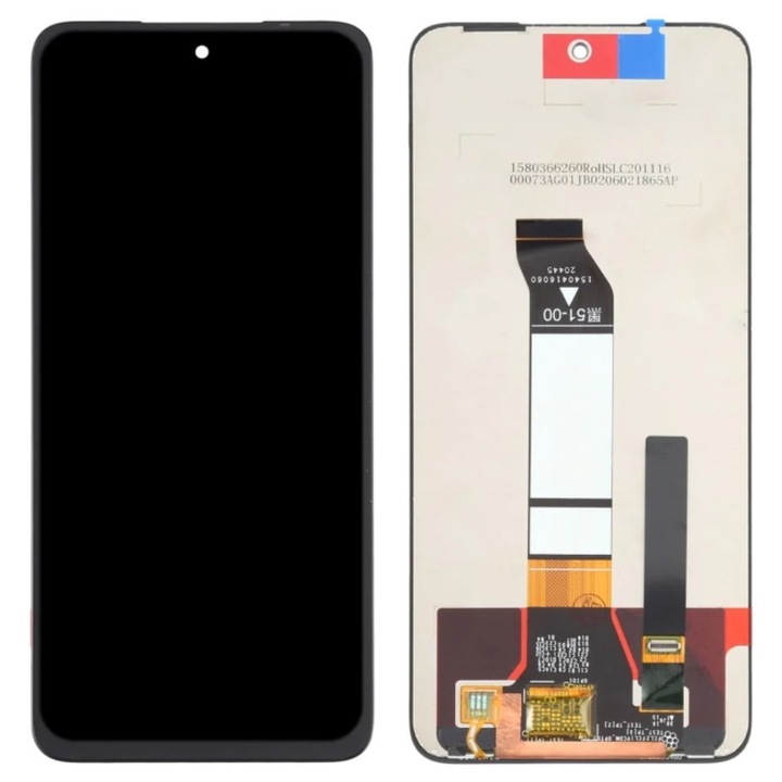 LCD дисплей, съвместим с Xiaomi Redmi Note 10 5G, Черен