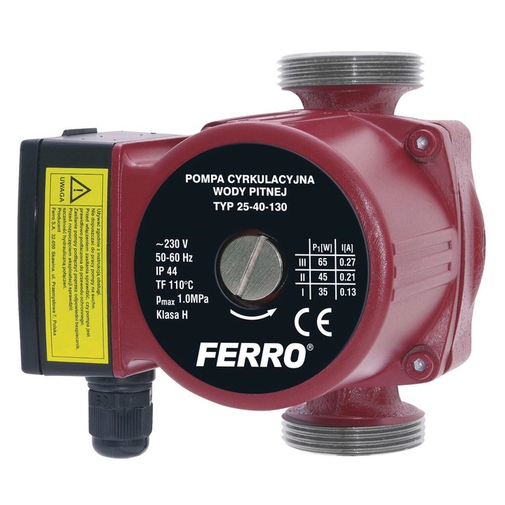 Pompa circulatie apa potabila 25-40/130 0203W FERRO