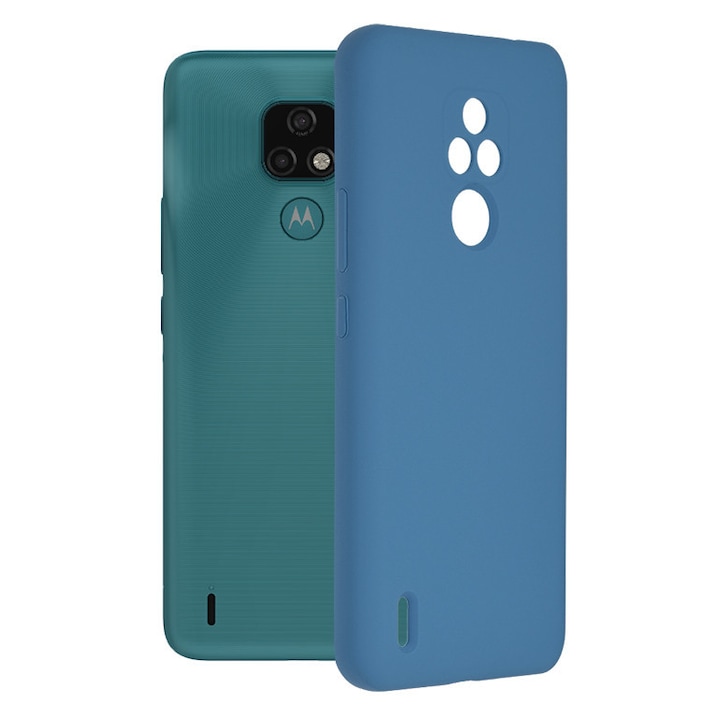 Кейс за Motorola Moto E7, Techsuit Soft Edge Silicone, Denim Blue