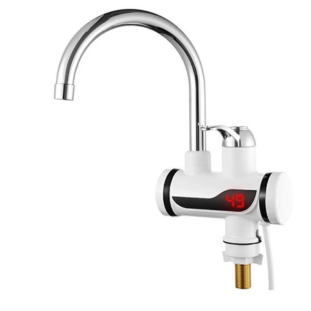 Robinet Electric Pentru Incalzit Apa Instant SUPER TRENDS®, Montare Pe Chiuveta, Putere 3000W, Temperatura Maxima 60°C, alb