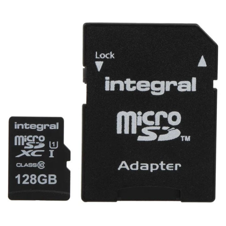 MicroSD Вградена карта памет, 128GB, 80MB/s, с адаптер