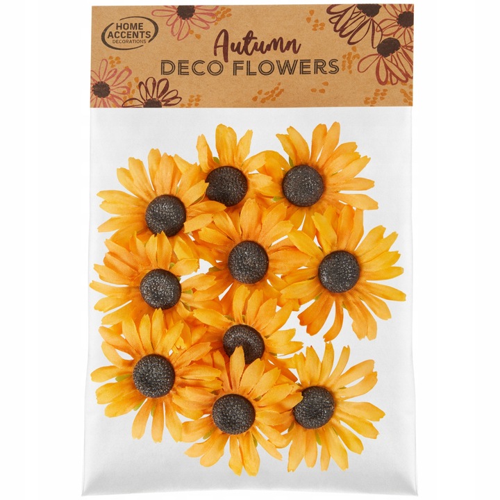 Flori decoarive de toamna Zd Trading, 10 buc, Galben