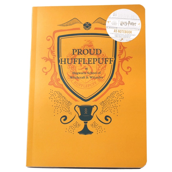 Carnet A5 - Harry Potter - Proud Hufflepuff, Galben