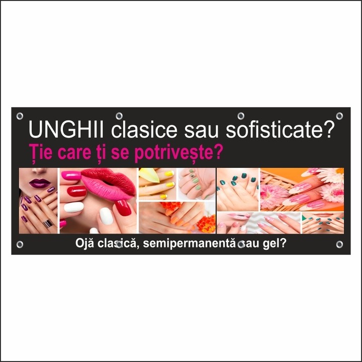 Banner MEDIA, "Salon unghii" model 1, 300 x 120 cm