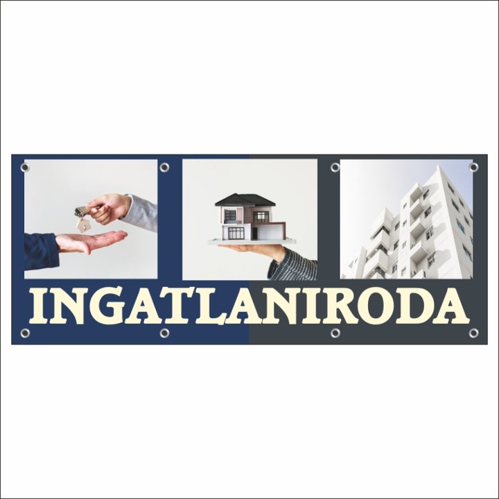 Banner MEDIA, "Ingatlaniroda" modell2, 250 x 100 cm
