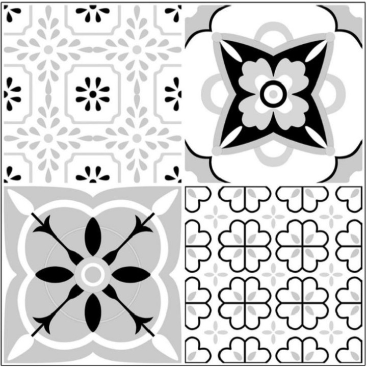 Set 12 placi decorative autoadezive din vinil, 30x30 cm, antiderapante, rezistente la apa, pentru pardoseala sau pereti, BZRSH