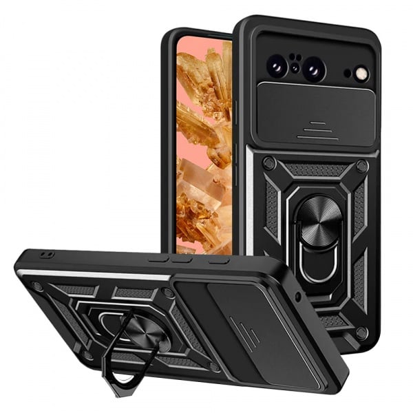 Husa Google Pixel 8 protectie camera Asteroid GSM CamShield Series, negru