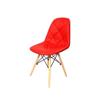 Scaun living Eiffel, Piele ecologica, Rosu Scaun living Eiffel, Piele ecologica, Rosu