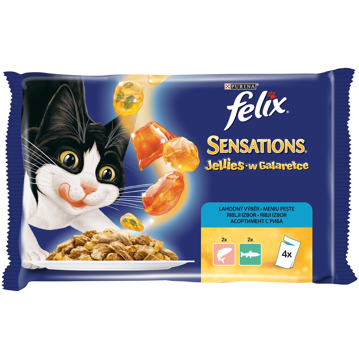 Hrana umeda pentru pisici Felix Sensations, Somon si Pastrav, 4x100g