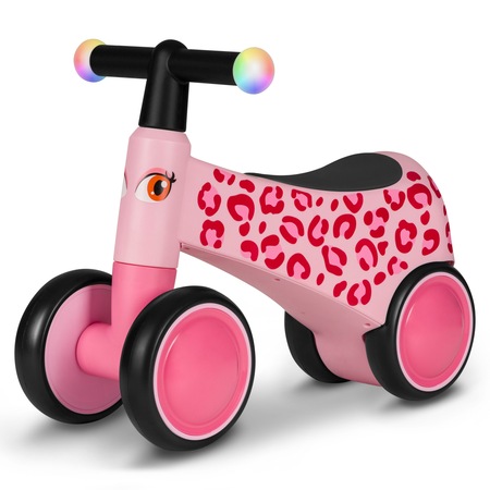 Mini bicicleta Lionelo Sammy de la 1 la 3 ani, Calaret cu 4 roti de pana la 25 kg, manere antiderapante cu iluminare, scaun ergonomic cu 3 modele