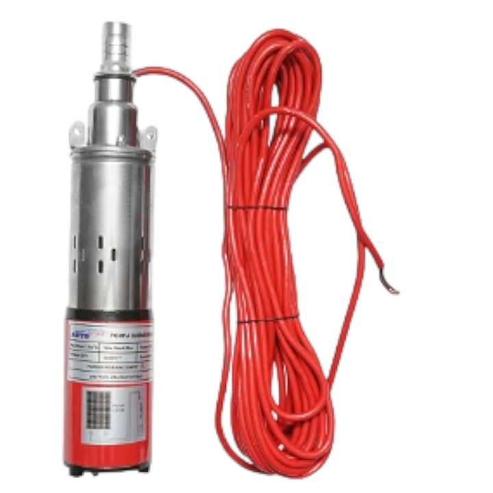 Pompa submersibila, apa curata, debit 1.5 mc, pentru panouri solare si alimentare baterie 24V, putere 250W, adancime 50 m