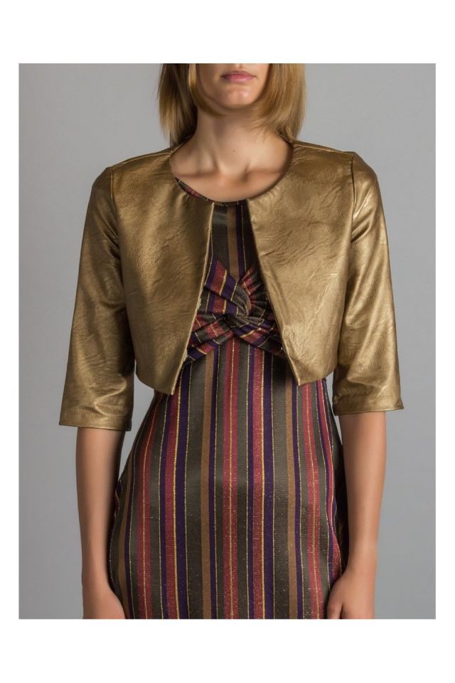 Bolero Rinascimento S, Auriu, din piele ecologica, CFC0110028003