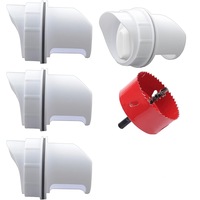 Hranitoare pentru Pasari de Curte - Set 4 Guri Hranire, Carota Gaurire Inclusa - Anti-Risipa, Antiumezeala si Protectie impotriva Insectelor si Rozatoarelor