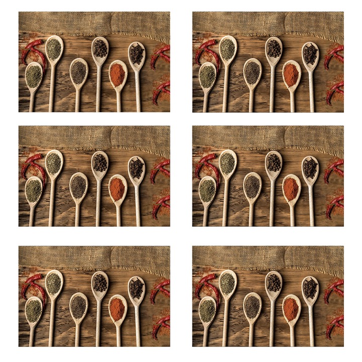 Комплект подложки за чинии за сервиране на масата Pufo, модел Brown Spices, 6 части