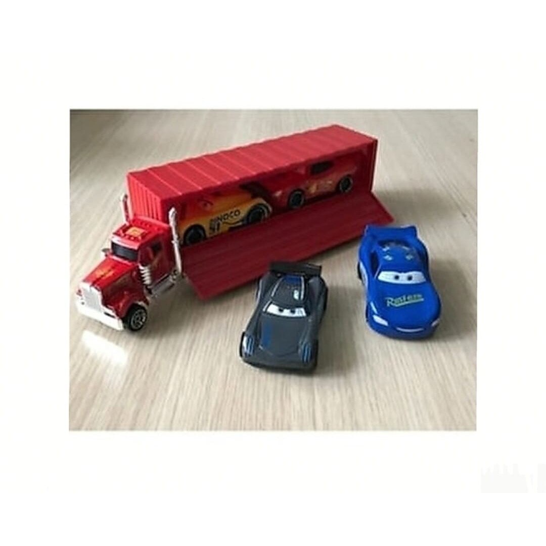 Car Cu Camion Cars cu 4 masinute metalice, rosu/negru, 3 ani+ - eMAG.ro