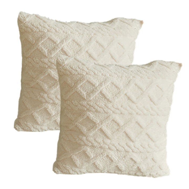 Pachet de 2 fete de perna decorative pentru canapea, model Farmhouse, fata de perna patrata moale din plus, stil 6