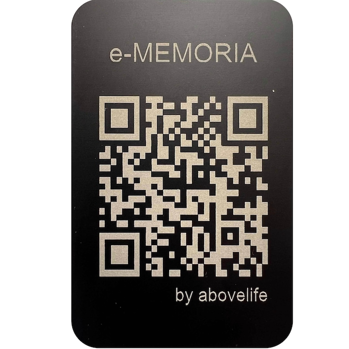 Placa funerara e-Memoria plus black