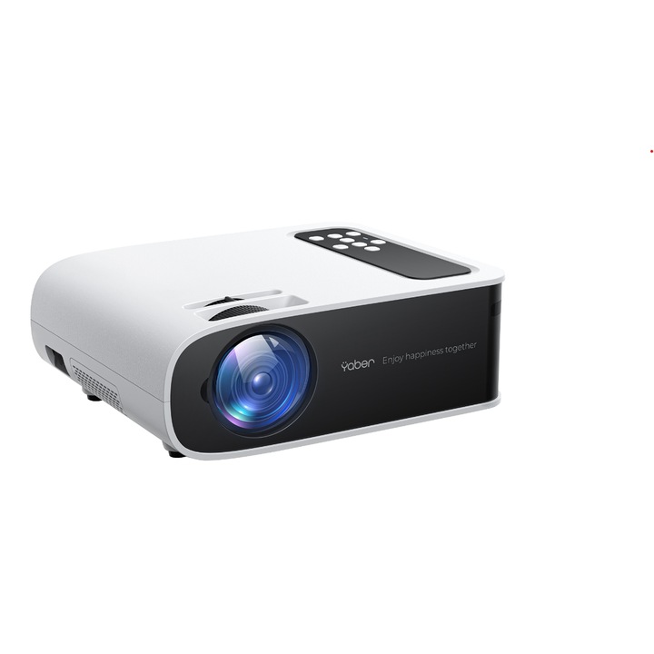 YABER Pro V8 WIFI6 Bluetooth видео проектор, 450 ANSI лумена Поддържа 4K Full HD 1080P, 4D/4P Увеличение с корекция на трапецовидно изкривяване 250-инчов домашно кино за iOS, Android, TV Stick, PS5