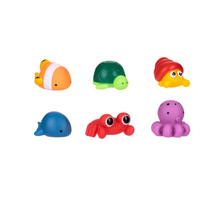 Tengeri állat játék gyermekfürdőhöz, 6 darabos készlet, ATU-087287