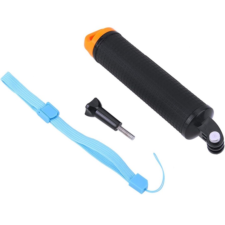 Maner pentru camera video, Chucai, Compatibil cu GoPro, Negru/Portocaliu