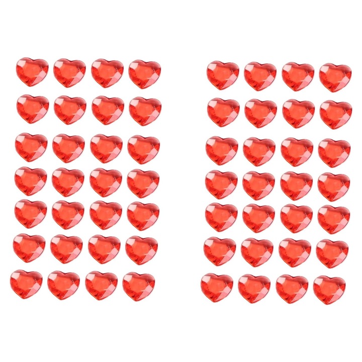 Szív alakú kavics, 500 db, gyémánt megjelenés, mini díszek