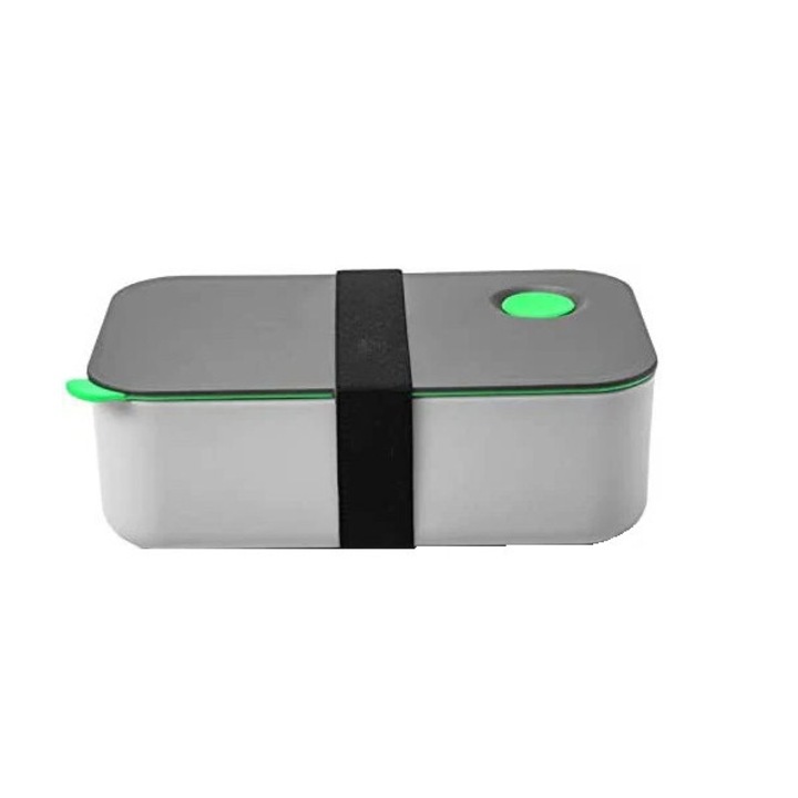 Caserola pentru pranz cu 2 compartimente Comlife, plastic, gri, 1000 ml, 19,1 x 11,9 x 6,8 cm