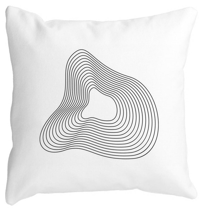 Négyzet alakú díszpárna F1,40x40 cm, fehér, matt, levehető huzat, fújtató