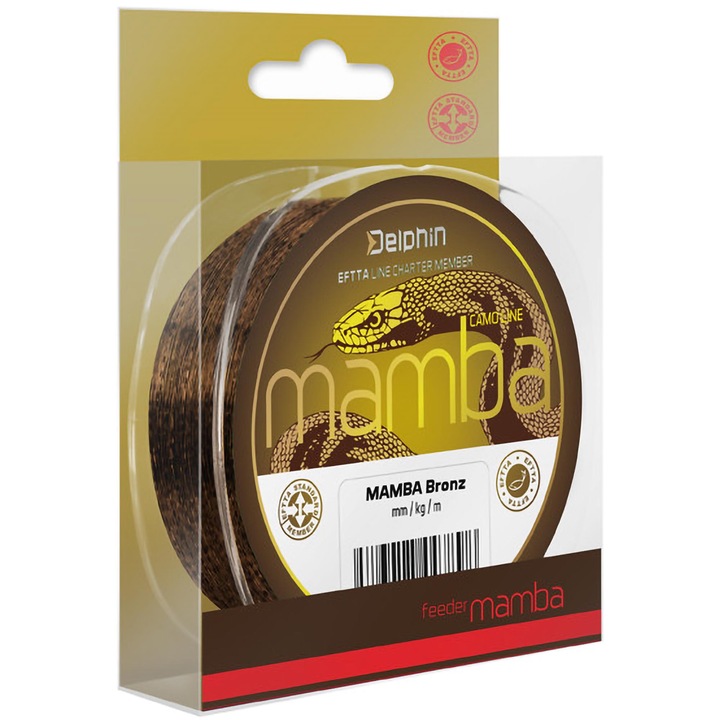 Nylon monofilament Delphin MAMBA Feeder 200 m, bronz 0.28 mm
