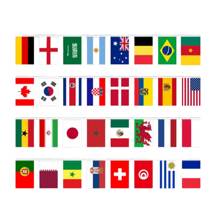 Set de 32 steaguri Adelgo, poliester, multicolor, 14 x 21 cm