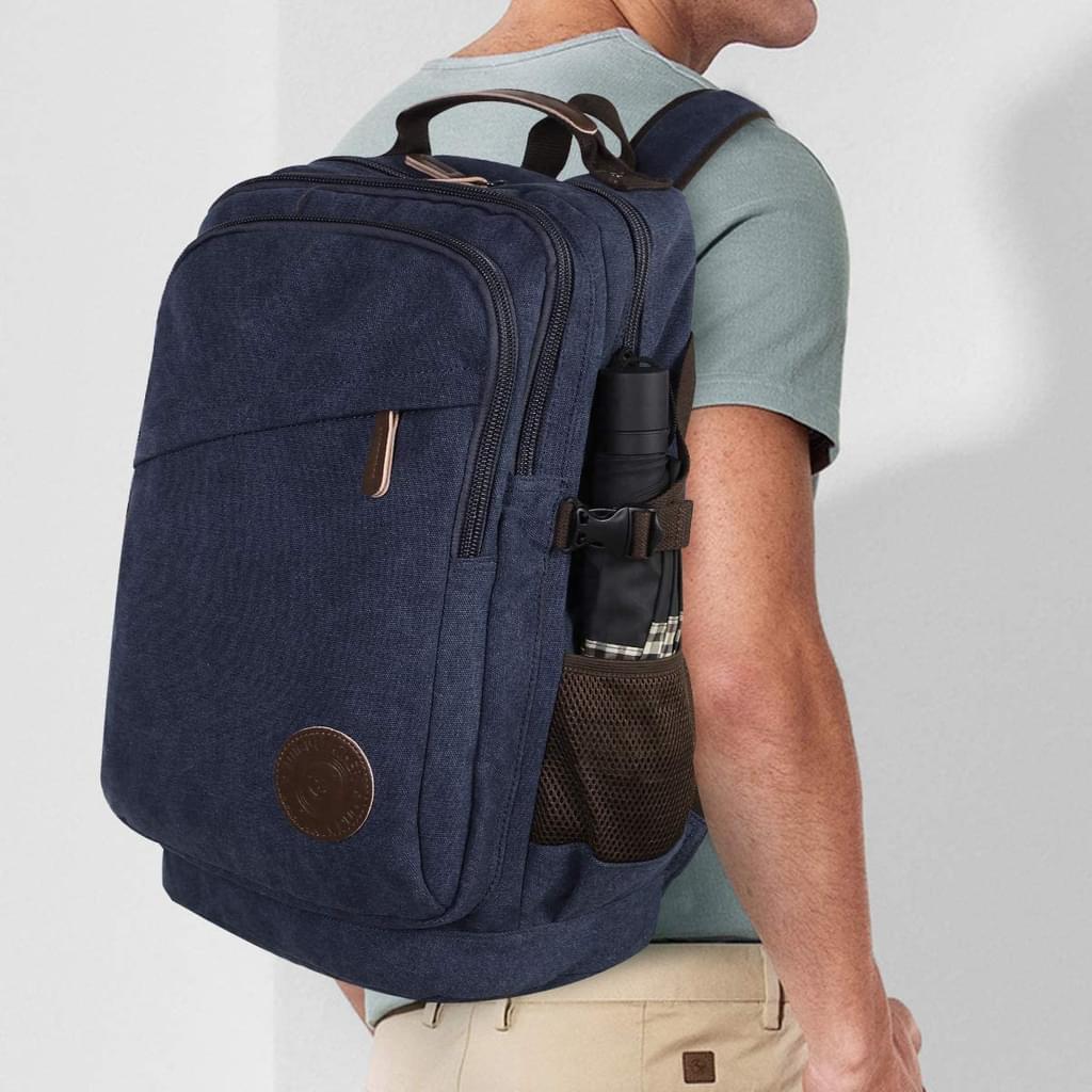 Rucsac laptop AMRINUGL, panza/bumbac/poliester, 48x31x16cm, pentru laptop 15.6inch, albastru