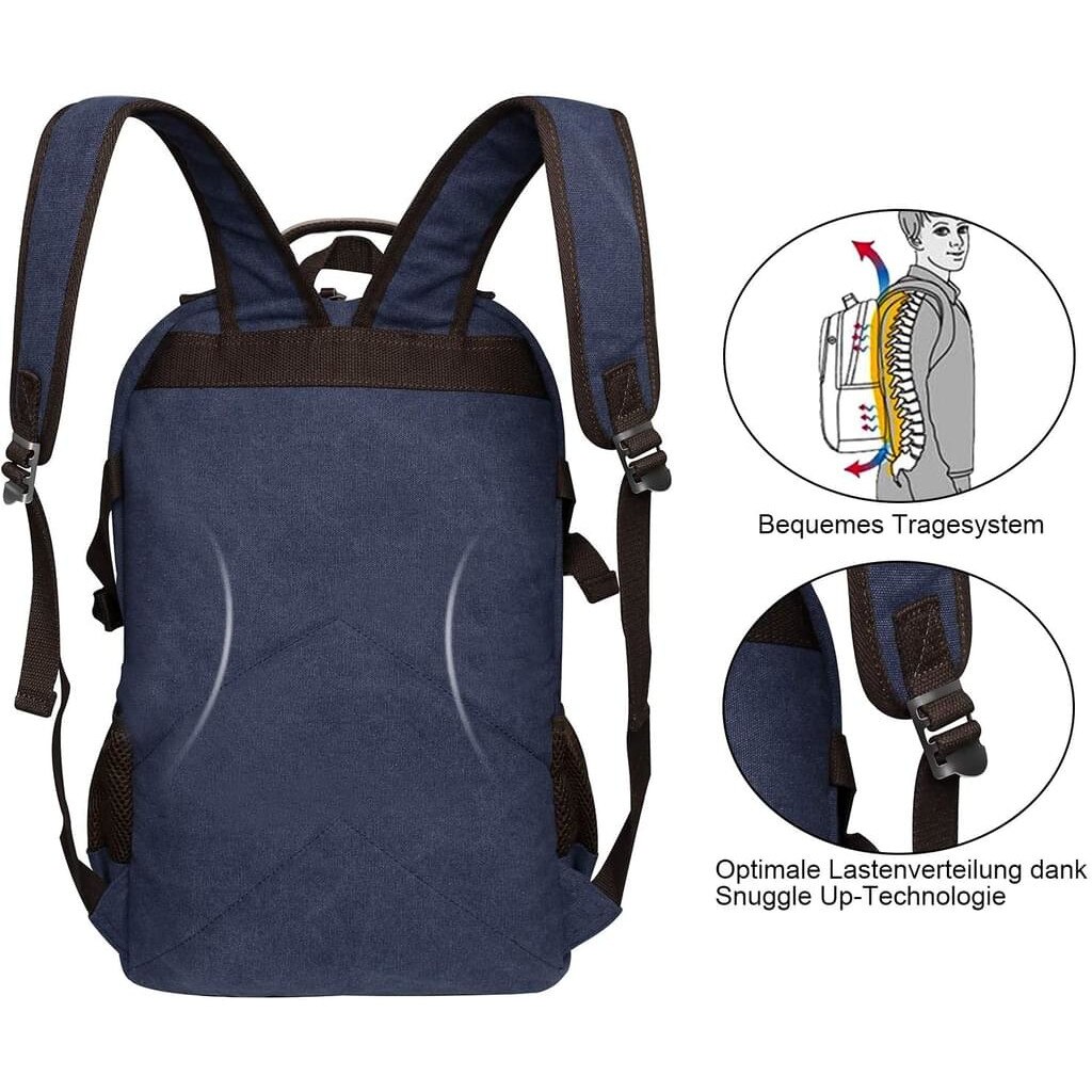 Rucsac pentru laptop, impermeabil, albastru inchis, 48x31x16cm