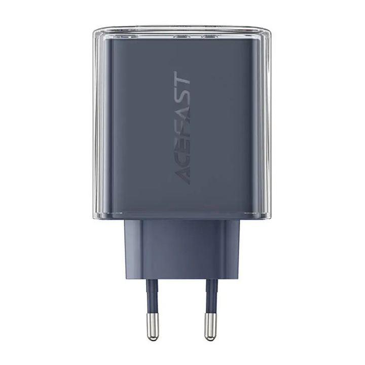 Incarcator de Retea GaN, Acefast Exploration, 2 Porturi USB-C, 1 Port USB-A, PD65W, Gri