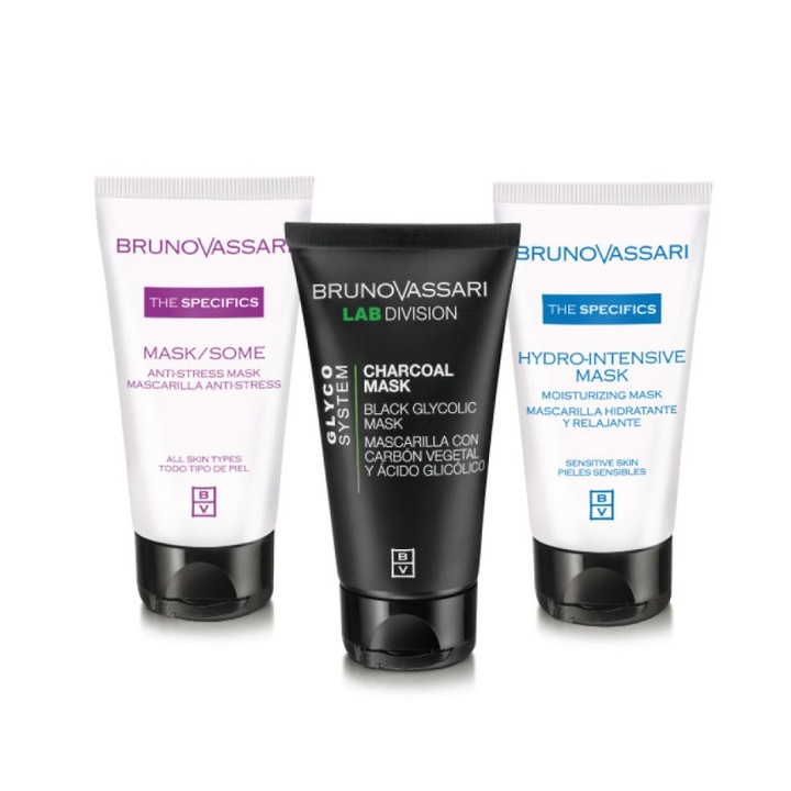 Kомплект за грижа за кожата, Мултимаскиращ, Крем-маска The Specifics, Хидратиращ 50 мл, Крем-маска The Specifics, Витамин А, Антистрес, Ден и Нощ, 50 мл, Крем-маска Glyco System, Детоксикираща гликолова киселина, 65 г